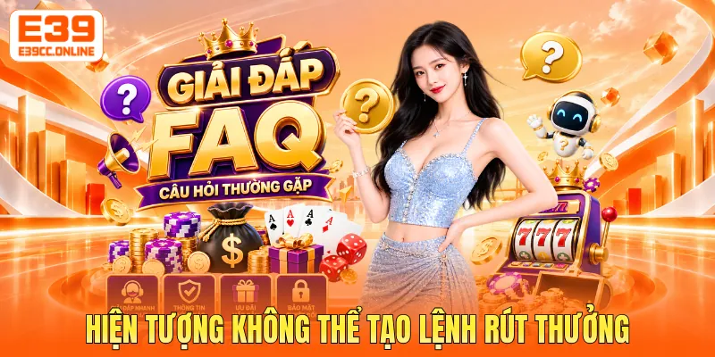 Hiện tượng không thể tạo lệnh rút thưởng